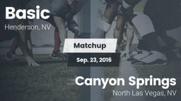 Matchup: Basic  vs. Canyon Springs  2016