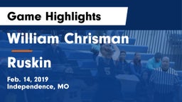 William Chrisman  vs Ruskin  Game Highlights - Feb. 14, 2019