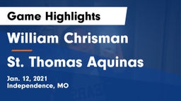 William Chrisman  vs St. Thomas Aquinas Game Highlights - Jan. 12, 2021