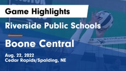 Riverside Public Schools vs Boone Central  Game Highlights - Aug. 22, 2022