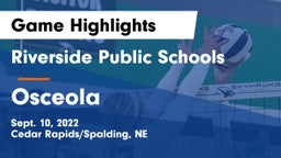 Riverside Public Schools vs Osceola Game Highlights - Sept. 10, 2022