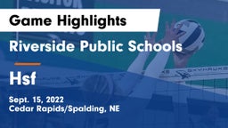 Riverside Public Schools vs Hsf Game Highlights - Sept. 15, 2022