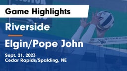 Riverside  vs Elgin/Pope John  Game Highlights - Sept. 21, 2023