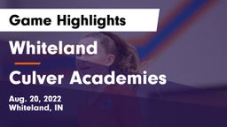 Whiteland  vs Culver Academies Game Highlights - Aug. 20, 2022