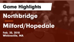 Northbridge  vs Milford/Hopedale Game Highlights - Feb. 20, 2018
