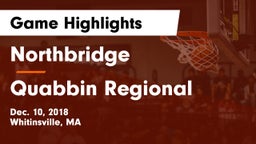 Northbridge  vs Quabbin Regional  Game Highlights - Dec. 10, 2018