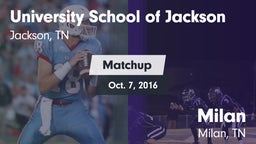 Matchup: University School vs. Milan  2016