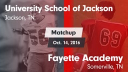 Matchup: University School vs. Fayette Academy  2016
