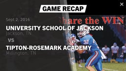 Recap: University School of Jackson vs. Tipton-Rosemark Academy  2016