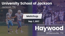 Matchup: University School vs. Haywood  2017