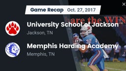 Recap: University School of Jackson vs. Memphis Harding Academy 2017