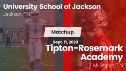 Matchup: University School vs. Tipton-Rosemark Academy  2020