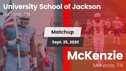 Matchup: University School vs. McKenzie  2020