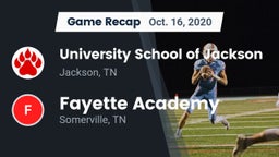 Recap: University School of Jackson vs. Fayette Academy  2020