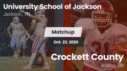 Matchup: University School vs. Crockett County  2020
