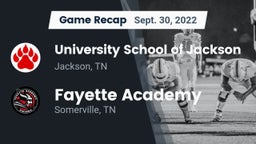 Recap: University School of Jackson vs. Fayette Academy  2022
