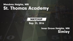 Matchup: St. Thomas Academy vs. Simley  2016