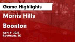Morris Hills  vs Boonton  Game Highlights - April 9, 2022