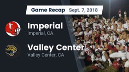 Recap: Imperial  vs. Valley Center  2018