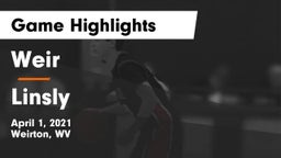 Weir  vs Linsly  Game Highlights - April 1, 2021