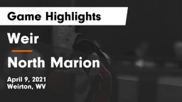 Weir  vs North Marion  Game Highlights - April 9, 2021
