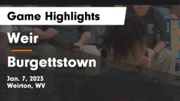 Weir  vs Burgettstown  Game Highlights - Jan. 7, 2023