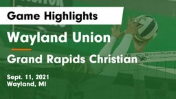 Wayland Union  vs Grand Rapids Christian Game Highlights - Sept. 11, 2021