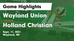Wayland Union  vs Holland Christian Game Highlights - Sept. 11, 2021