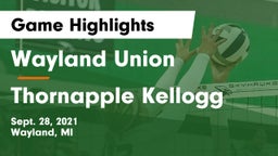 Wayland Union  vs Thornapple Kellogg  Game Highlights - Sept. 28, 2021