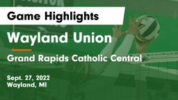 Wayland Union  vs Grand Rapids Catholic Central  Game Highlights - Sept. 27, 2022