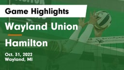 Wayland Union  vs Hamilton  Game Highlights - Oct. 31, 2022