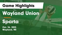 Wayland Union  vs Sparta  Game Highlights - Oct. 26, 2023