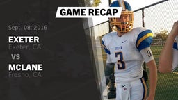 Recap: Exeter  vs. McLane  2016