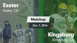 Matchup: Exeter  vs. Kingsburg  2016