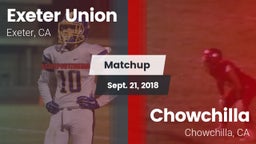 Matchup: Exeter Union High vs. Chowchilla  2018
