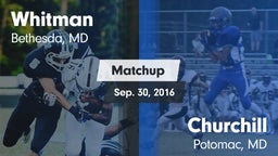 Matchup: Whitman  vs. Churchill  2016
