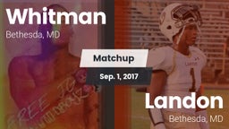 Matchup: Whitman  vs. Landon  2017