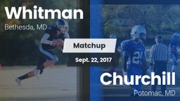 Matchup: Whitman  vs. Churchill  2017