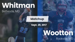 Matchup: Whitman  vs. Wootton  2017