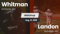 Matchup: Whitman  vs. Landon  2018