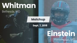 Matchup: Whitman  vs. Einstein  2018