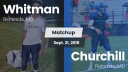 Matchup: Whitman  vs. Churchill  2018