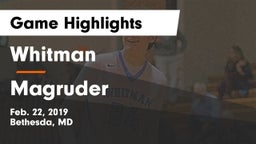 Whitman  vs Magruder  Game Highlights - Feb. 22, 2019