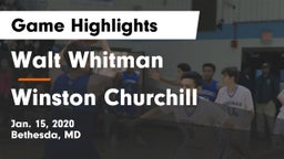 Walt Whitman  vs Winston Churchill  Game Highlights - Jan. 15, 2020