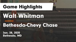 Walt Whitman  vs Bethesda-Chevy Chase  Game Highlights - Jan. 28, 2020