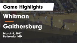 Whitman  vs Gaithersburg  Game Highlights - March 4, 2017