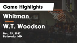 Whitman  vs W.T. Woodson Game Highlights - Dec. 29, 2017