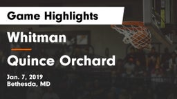 Whitman  vs Quince Orchard  Game Highlights - Jan. 7, 2019