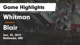 Whitman  vs Blair  Game Highlights - Jan. 25, 2019
