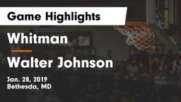 Whitman  vs Walter Johnson  Game Highlights - Jan. 28, 2019